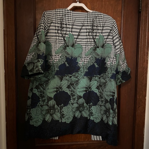 Anthropologie Eva Franco Floral & Houndstooth Coat Size 12 - Picture 4 of 6